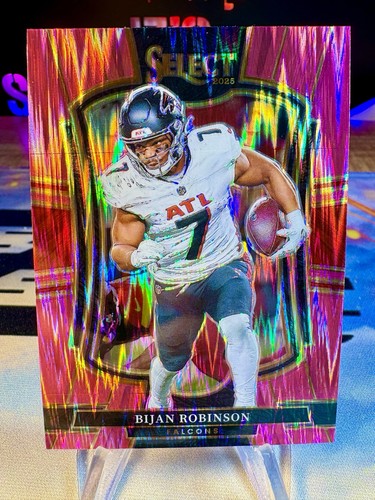 2025 Bijan Robinson Panini Select Premier Level Pink Shock Prizm #148 Falcons
