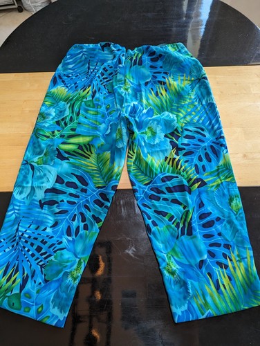 Womens dressbarn blue leafly pants sz 16
