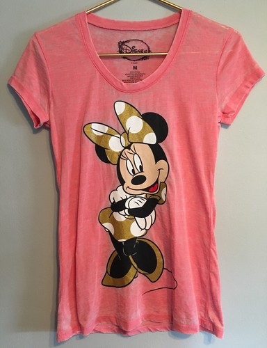 Minnie Mouse T Shirt Women Medium Pink 