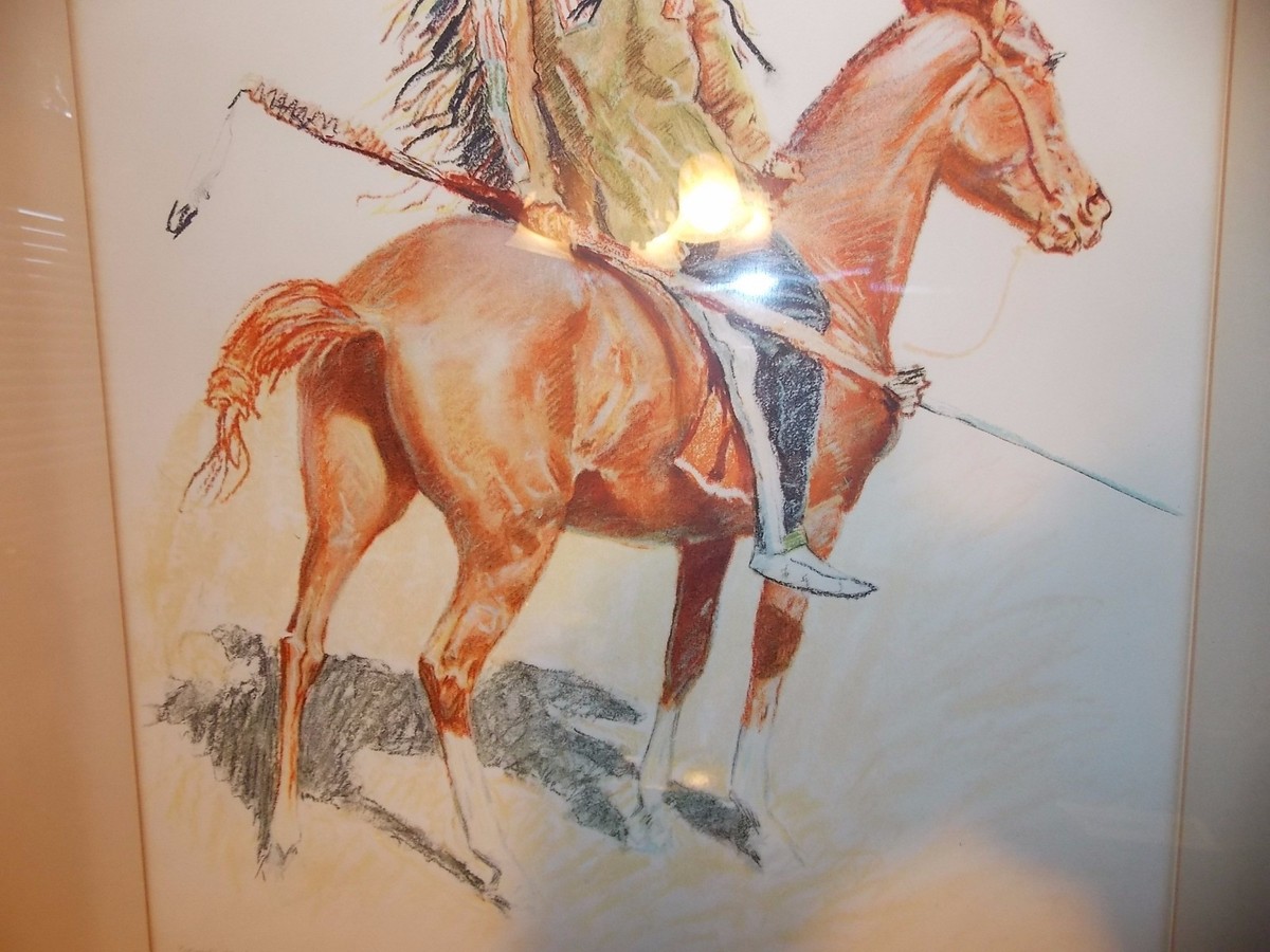 1901 Frederic Sackrider Remington Lithograph Chief Very Heavy