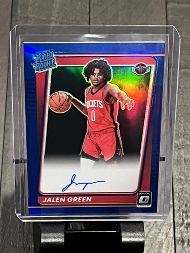 Jalen Green 36 49 Auto Rated Rookie Blue Prizm 2021 22 Panini Donruss 