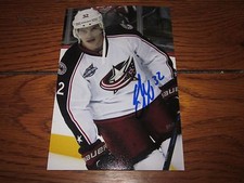 ADAM CRACKNELL AUTOGRAPHED BLUE JACKETS 4X6 PHOTO # 3