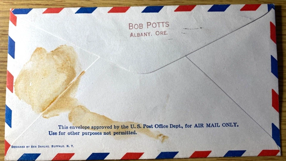 1934 ARMY AIR MANEUVERS dedication envelope ALBANY, OREGON signed by postmaster - Image 4 of 4
