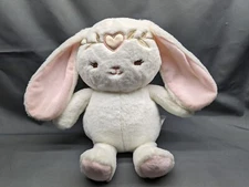 Lambs And Ivy 10 Inch Pixie The Bunny Plush Stuffed Animal Heart Crown confetti 