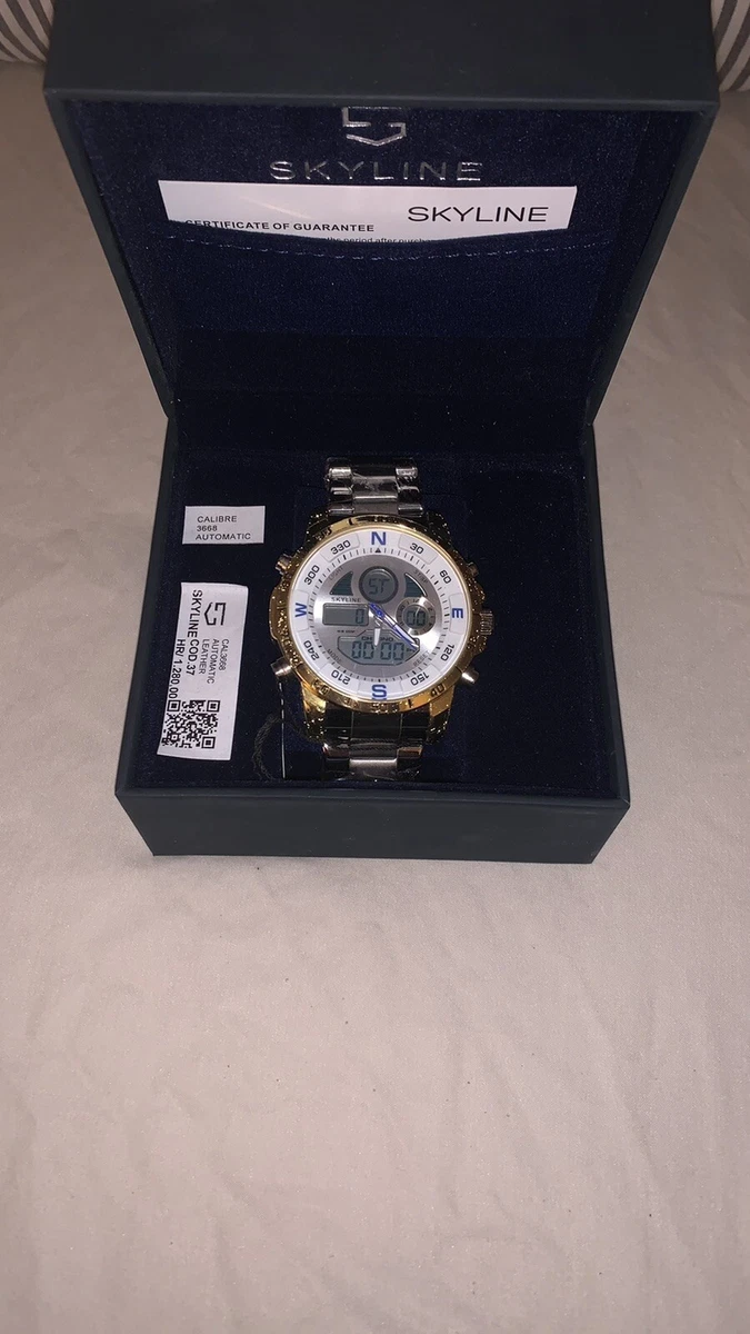 Montre chronographe Skyline Dual Time neuve r sistante l eau 30 m tres
