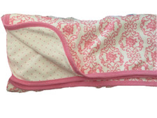 Little Me Pink White Cotton Pink Rose Polka Dot Baby Receiving Blanket