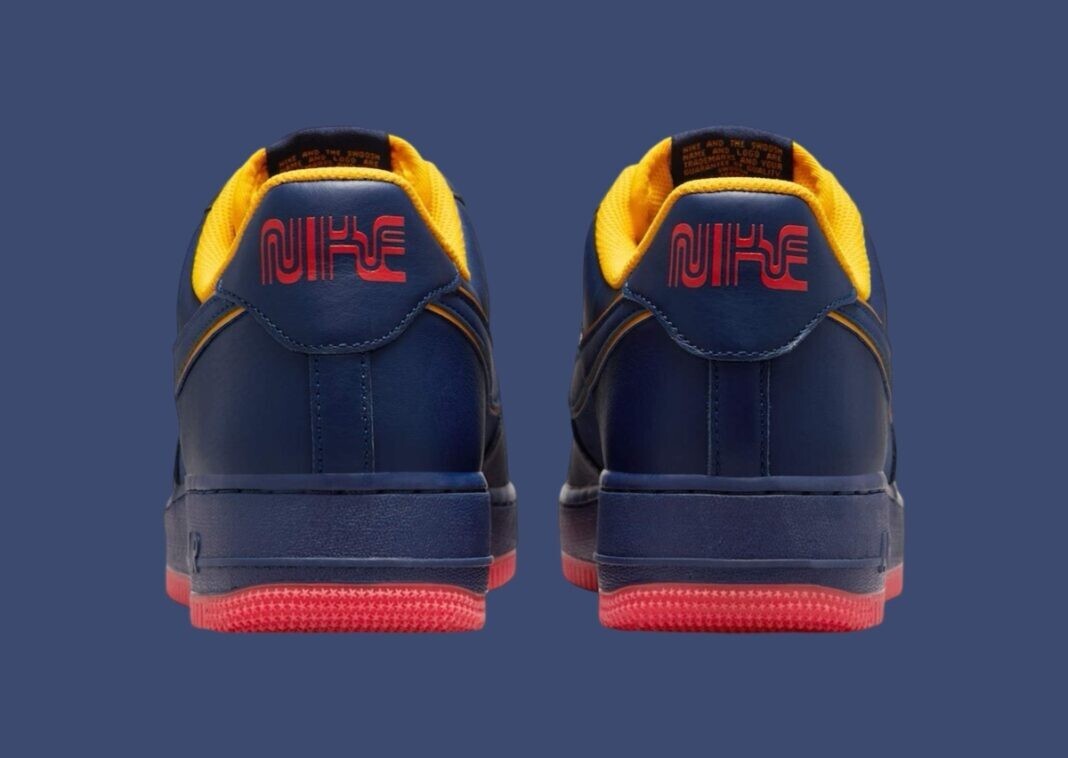 Nike Air Force 1 Low Retro Lettering Mens Red & Blue Sports