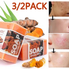 Tumeric Soap Natural Ginger Anti-Acne Dark Spots Scars Removal Skin Lightening
