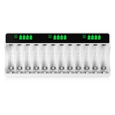 HiQuick 12 Slots LED Battery Charger for AA  AAA Rechargeable Batteries Type C