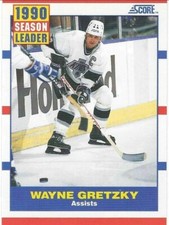 1990 SCORE NHL HOCKEY - HOF'er Wayne Gretzky, L.A. Kings #352 - SEASON LEADER 😏