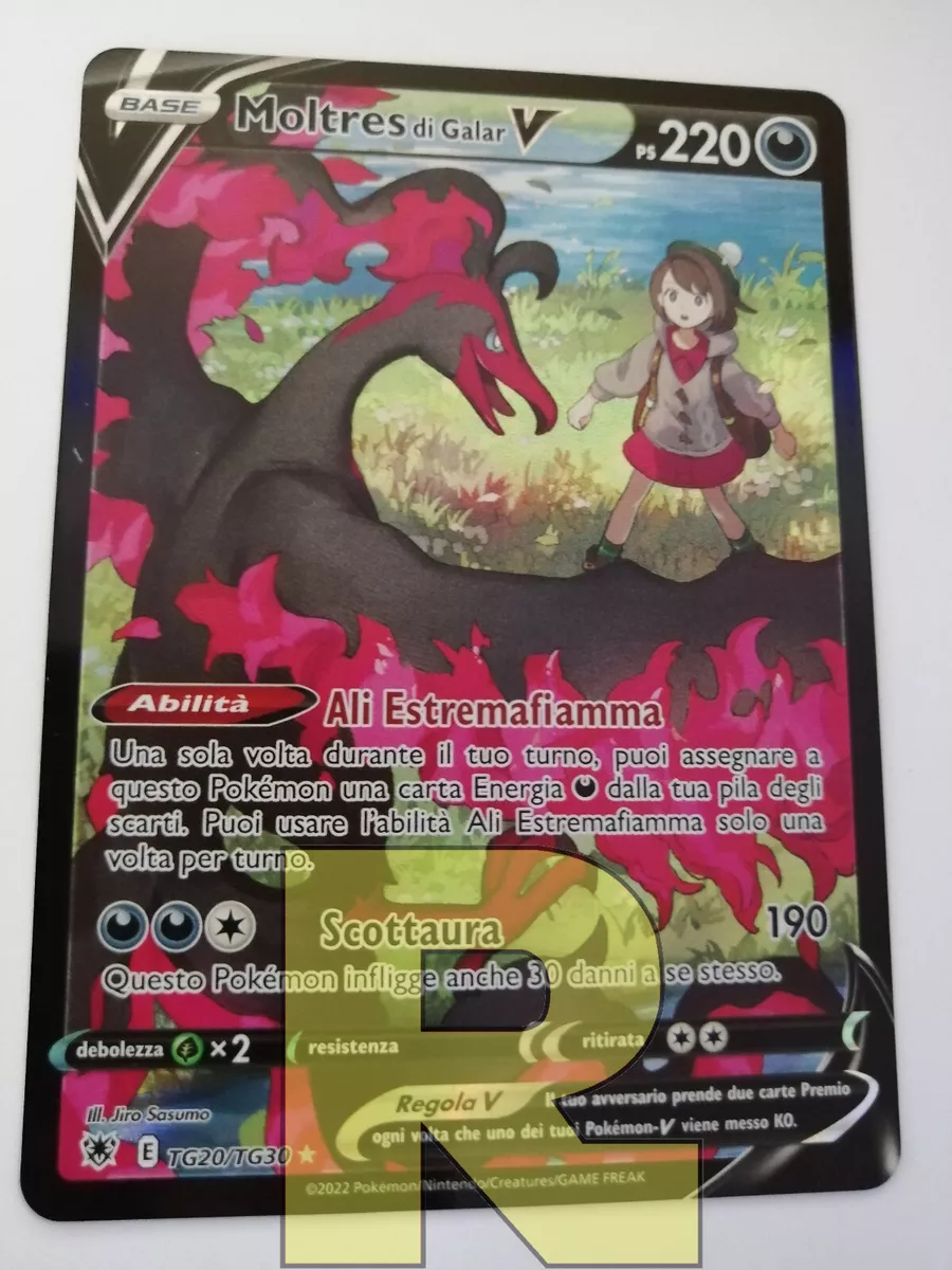 Moltres Galar V Gloss Sidereal TG20/TG30 Alternative Full Art Italian