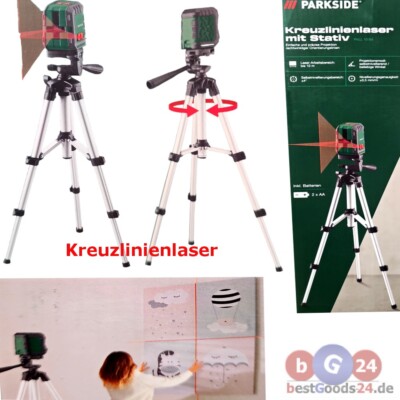 Kreuzlinienlaser mit Stativ | Selbstnivellierend & Einzellinien Parkside