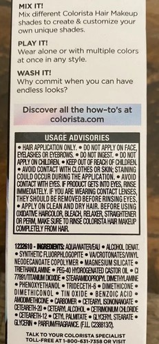 L’Oréal Colorista Hair Makeup Holographic 1-Day Color #Moonstone800, 1oz New - Picture 2 of 4