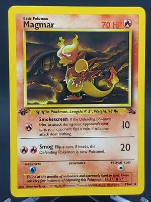 Pokemon Magmar 39/62 Fossil 1st Edition | eBay Pokemon Magmar 39/62 Fossil 1st Edition | eBay