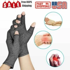 Unisex PAIR Copper Arthritis Compression Gloves HandSupport JointPain Relief USA