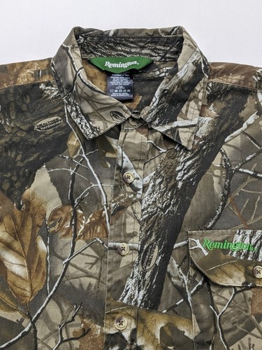 Remington Shirt Realtree Mens 2XL XXL Brown Hunting Woodland Cotton LS - Picture 5 of 15