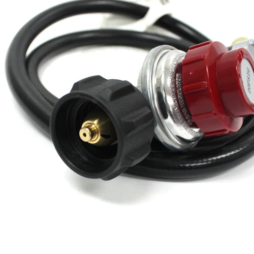 High Pressure Adjustable LP Propane Regulator Gauge QCC1 & 4' BBQ Hose 20PSI - Picture 5 of 5