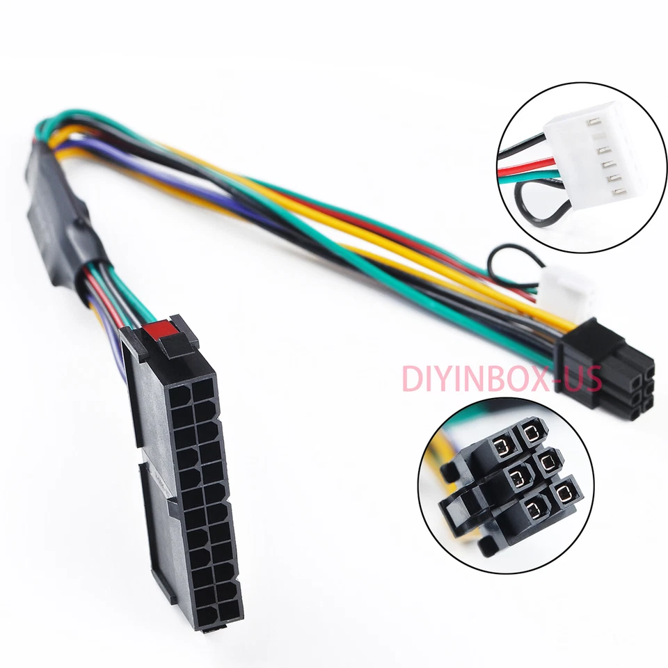 24-Pin auf 6-Pin ATX Netzteil Adapter Kabel für HP Prodesk 800 600 G1 30cm - Bild 2 von 4