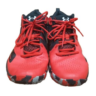 Under Armour Men's Lockdown 5 Basketball Sneakers Versa Red Black Size 11