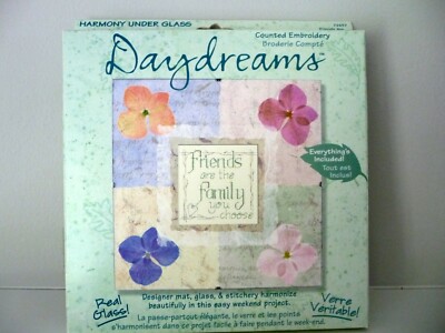 NEW Sealed Dimensions Daydreams, Friends are...w/Glass, 2000 Cross Stitch Kit
