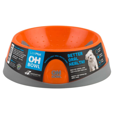 LickiMat Futternapf OH Bowl Dog orange für gesunde Zähne & Mundpflege Hunde
