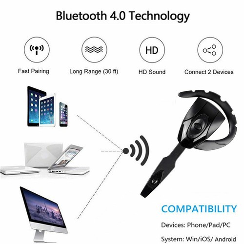 Wireless Earphone Over-Ear Headset Hands-free Call for Android iOS Cell Phone - Picture 8 of 17