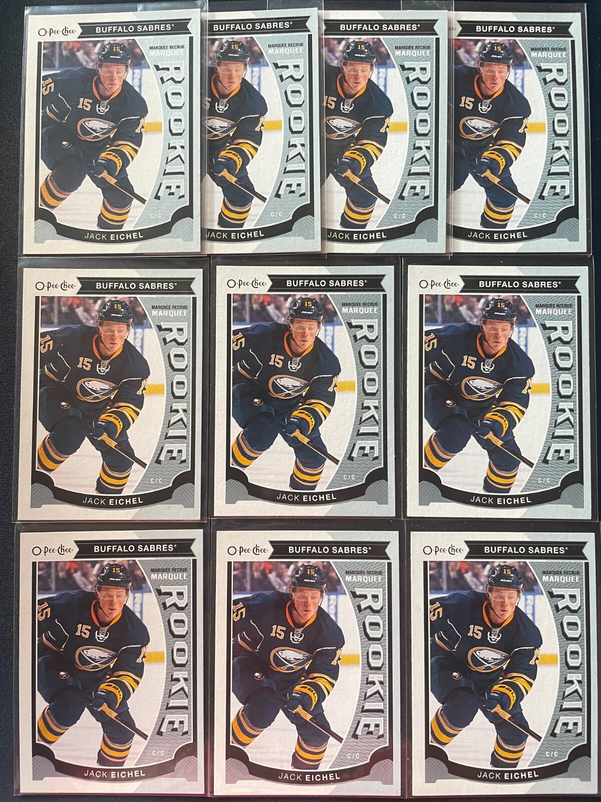 Lor of (10) Jack Eichel 2015-16 Upper Deck O-Pee-Chee Marquee Rookies RC Cards-image