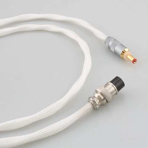 HiFi Pure Silver GX16 4Pole to DC 2.1/2.5 DC Wire AC DC Linear Audio Power Cable - Picture 6 of 9
