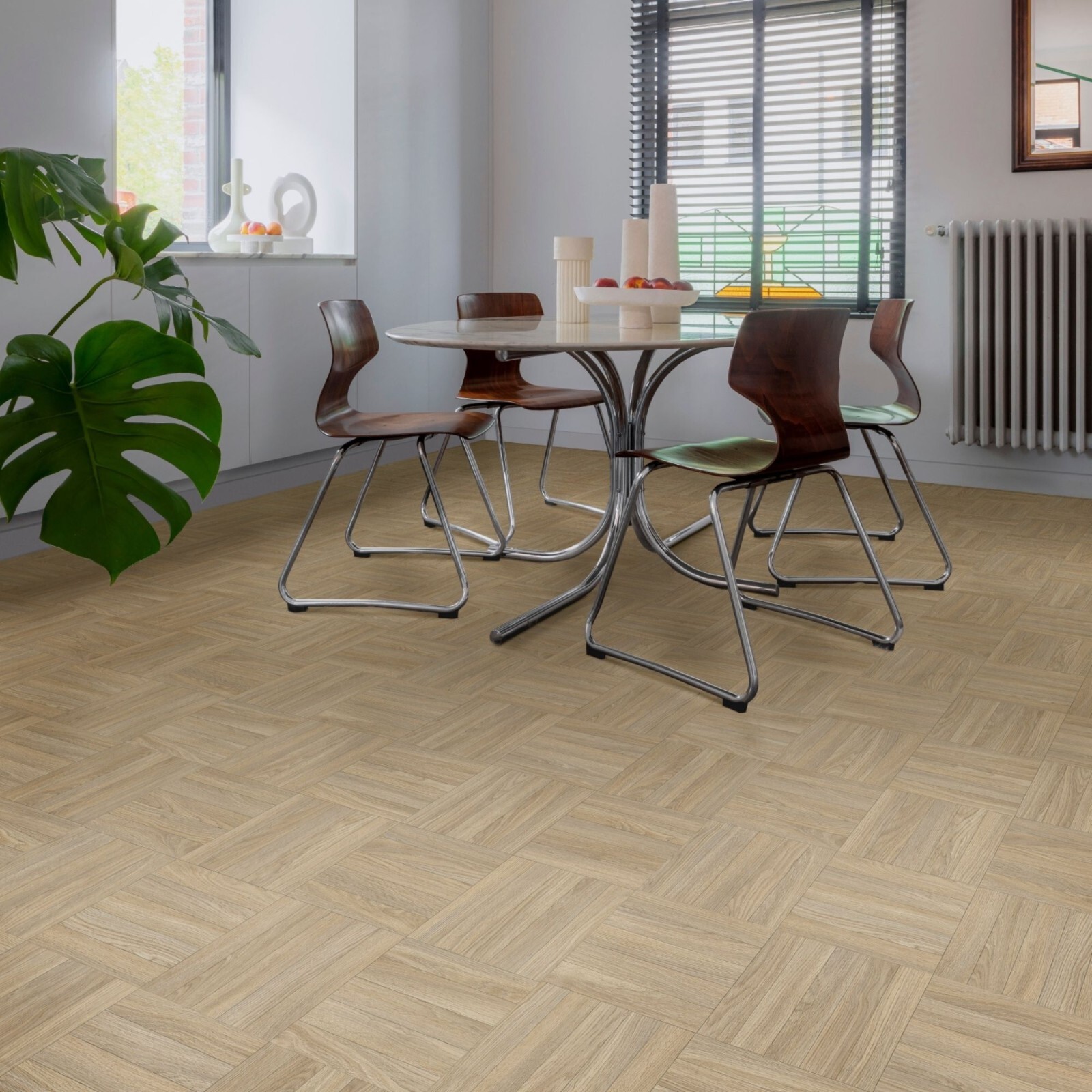 Foam Sheet Vinyl Parquet Flooring Vintage Kitchen Bathroom Oak Wood