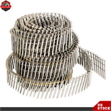 3600 Pack 15 Degree Wire Coil 1-1/2" ×.09" Ring Shank Stainless Siding Nails New