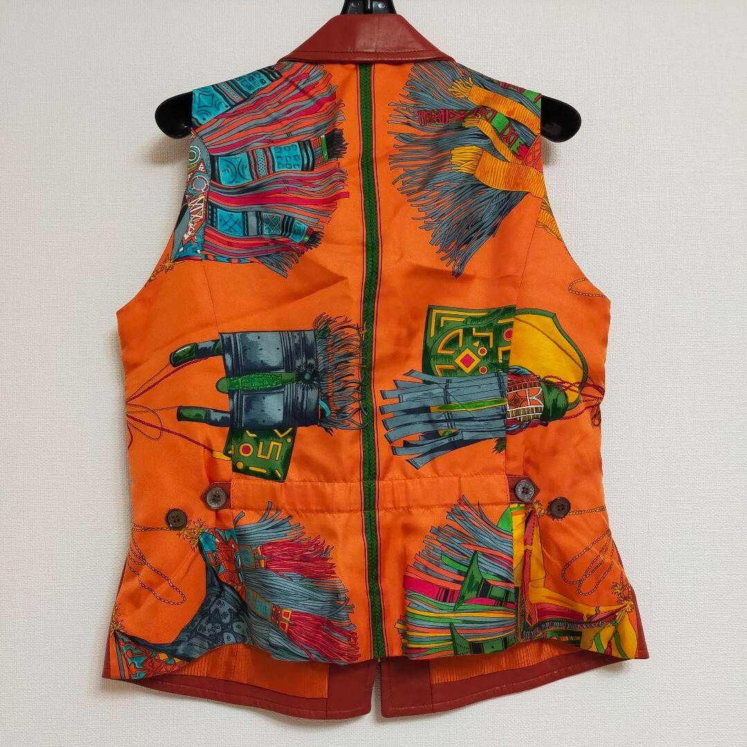 HERMES Lamb Leather Silk Vintage Vest Gilet Size 40 Used | eBay
