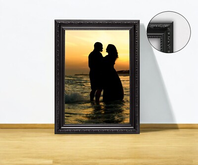 Verzierter Bilderrahmen schwarz A5 A4 A3 A2 Shabby Chic Bilderrahmen Fotorahmen