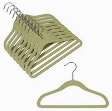 12" Slim Grey/Green Shirt/Pant Hangers (pk100) 
