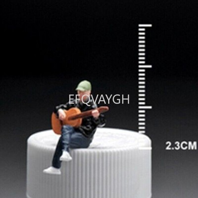 1:64 Painted Music Guitar Man Stage Scene Miniatures Figures Model Sand Table