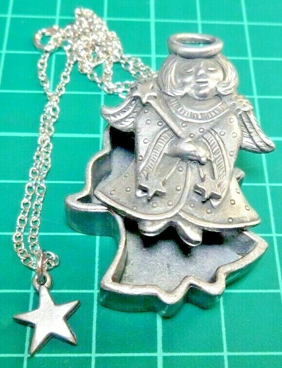 VTG TORINO ANGEL BROOCH JEWELRY PILL BOX STAR POST EARRING PENDANT NECKLACE SET