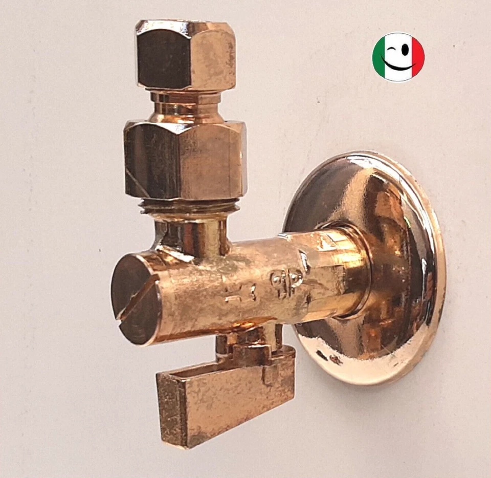 RUBINETTO SOTTOLAVABO OTTONE A SFERA ½" CON FILTRO DORATO - BAGNO ORO 24KT