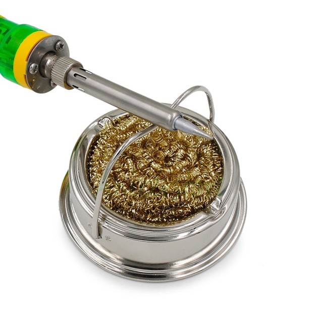 Soldering Iron Holder Base Stand w/ Solder Gun Tip Cleaner Brass Wire