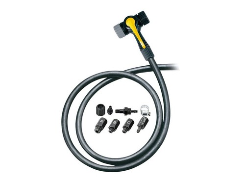 Topeak TwinHead Schrader/Presta Valve Adaptor with 38" Hose: Retrofits Most Pump - 第 1/1 張圖片