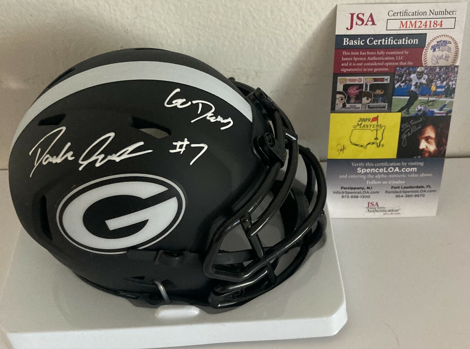 D'andre Swift Autographed Signed Georgia Bulldogs Georgia Eclipse Bulldogs Mini Helmet JSA COA N1 