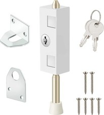 2P Sliding Patio Door Locks with Keys Zinc Alloy Security Bar for Glass Doors