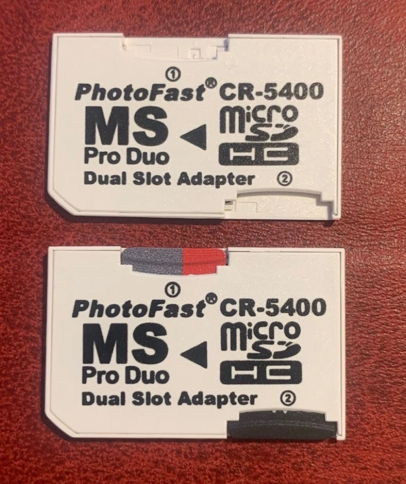 NUOVO ADATTATORE DUAL DOPPIO MEMORY STICK PRO DUO MICRO SD PER PSP E CAMERE SONY - Immagine 3 di 4