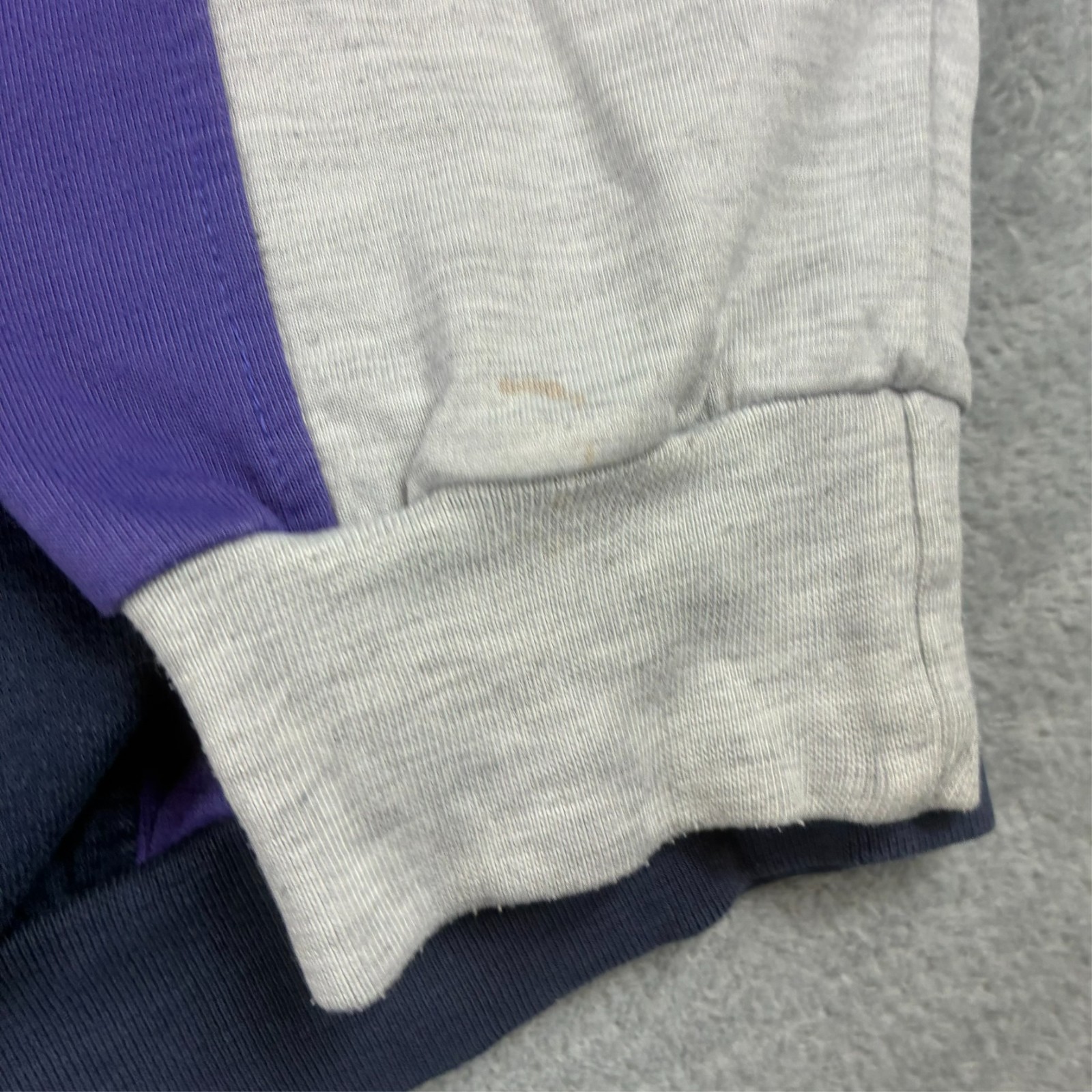 VTG Adidas 90's Purple Navy Olympics Running Sz 42/44 Oversized Large Sweatshirt image 7