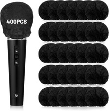 400 Pcs Microphone Cover, Disposable Mic Covers Individually Wrapped Non-Woven M