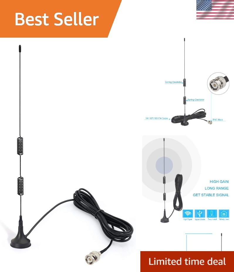 VHF/UHF Scanner Antenna with Magnetic Base for Uniden & Whistler