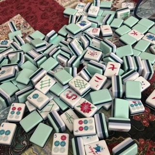 American Mahjong Game Set 160 Pastel Green Layered Mah Jong Tiles