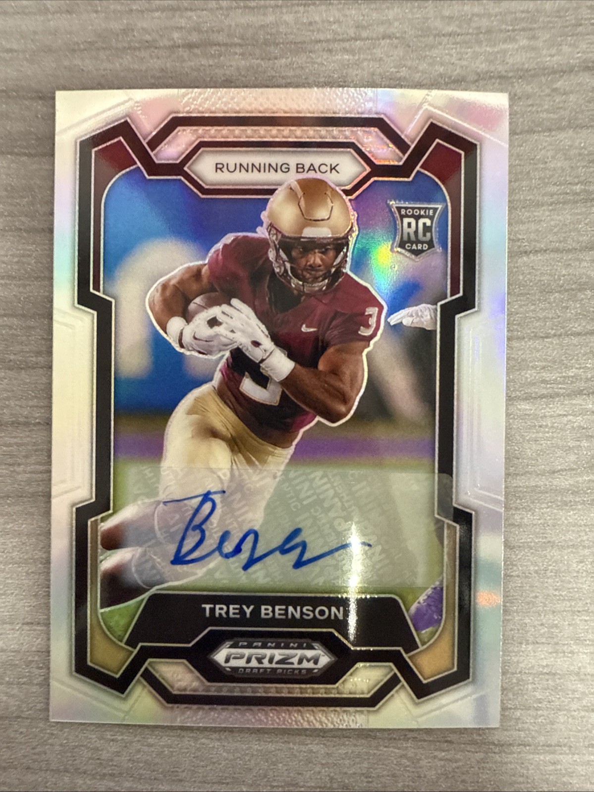 2024 Panini Prizm Draft Picks Trey Benson Silver Prizm Autograph (RC) Seminoles