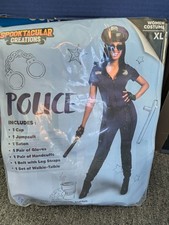 New SPOOKTACULAR CREATIONS WOMEN POLICE COSTUME BLACK XL