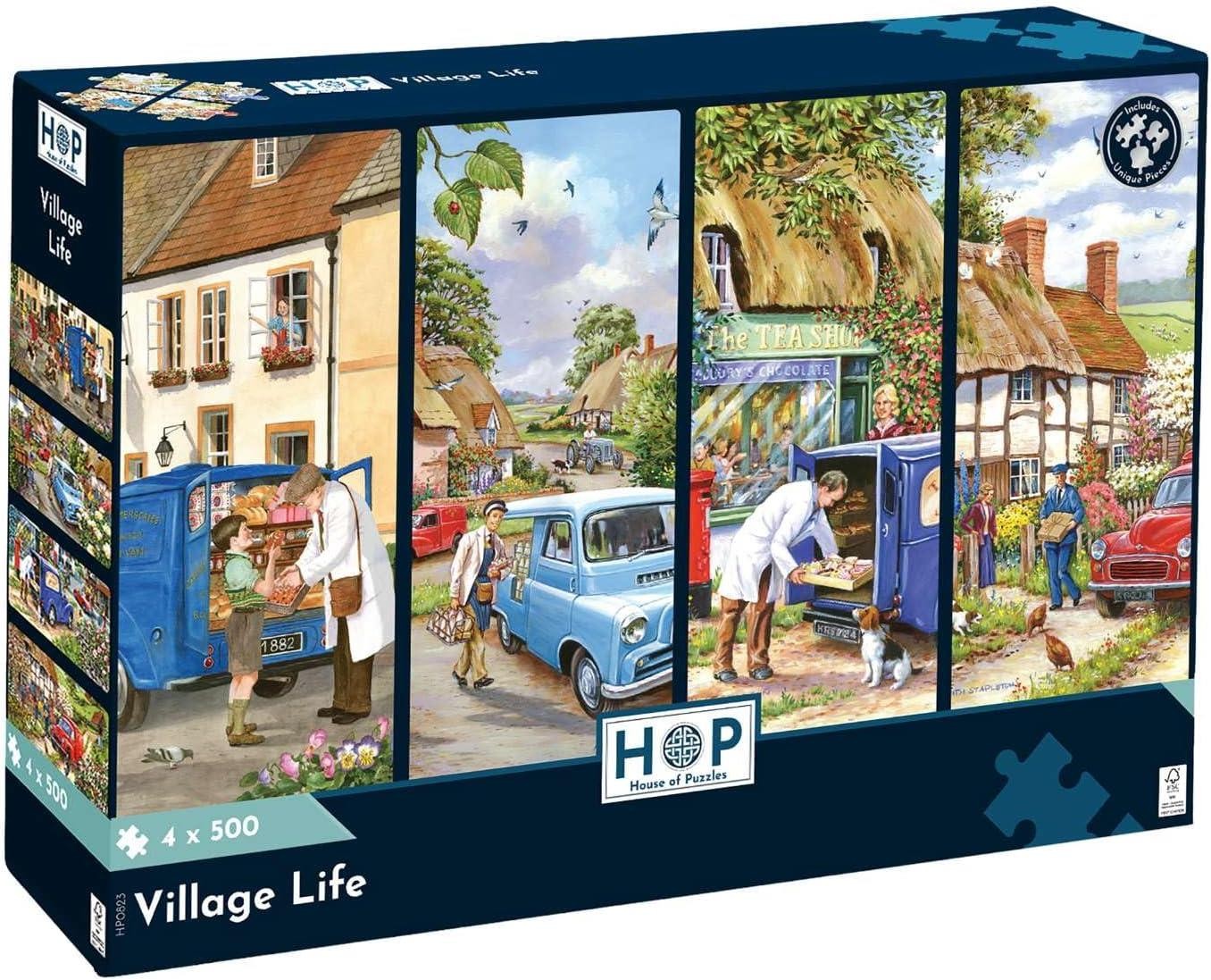 Village Life Vintage Village Multi Pack 4 x 500 piece jigsaw puzzles NEW - Image 6