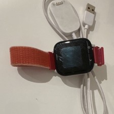 Verizon Gizmo Smart Watch Orange  Pink Fabric Band White Plastic Case