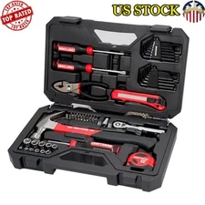 57 Piece Mechanics Tool Set Low Profile Ratchet Durable Storage Case 72 Tooth US